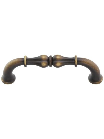 Bella Cabinet Pull 3 3/4 inch Center-to-Center in Antique Brushed Satin Brass.